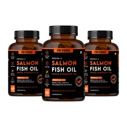 Nirvasa Omega-3 Salmon Fish Oil Triple Strength (Pack of 3),  60 capsules -19