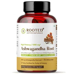 Rooted Active Naturals Ashwagandha Root with with Reishi Mushroom Extract, 60 veggie capsule(s)-10