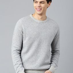 Woodland Men Grey Printed Pullover-image-63