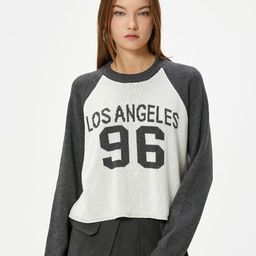 Koton Typography Printed Round Neck Long Sleeves Pullover Sweater-48