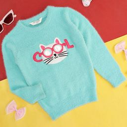 Pantaloons Junior Girls Graphic Printed Ribbed Acrylic Pullover Sweater-image-91