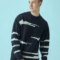 Bewakoof All Over Printed Flatknit Sweater-image-91