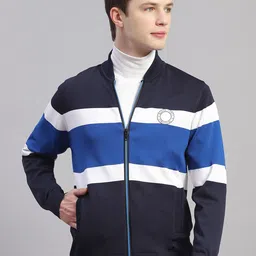 Monte Carlo Striped Stand Collar Cardigan Sweater-picture-18