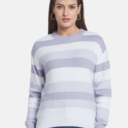 METTLE Women Striped Pullover-image-12