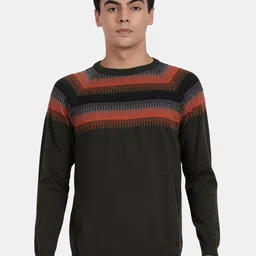 t-base Striped Round Neck Cotton Pullover-image-9