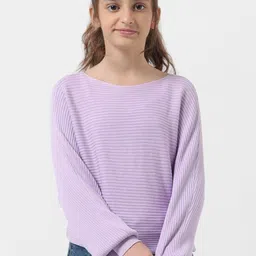 Vero Moda Girls Striped Boat Neck Long Sleeve Pullover Sweaters-image-51