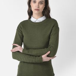Crimsoune Club Women Ribbed Acrylic Pullover-image-52