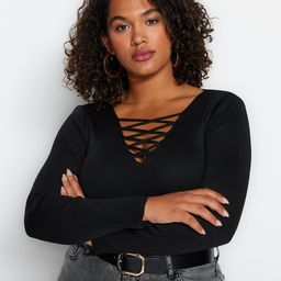 Trendyol Criss-Cross Detail V-Neck Pullover-22
