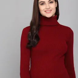 TANDUL Turtle Neck Long Sleeves Striped Pullover Sweater-image-99