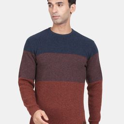 t-base Colourblocked Round Neck Woollen Pullover-picture-44