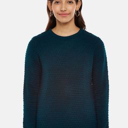Honey by Pantaloons Women Teal Acrylic Pullover-image-98