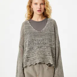 Koton Cable Knit Long Sleeves Pullover-image-78