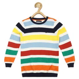 Allen Solly Junior Boys Striped Pure Cotton Pullover Sweater-picture-36