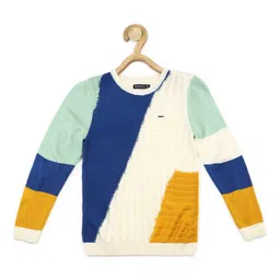 Allen Solly Junior Boys Colourblocked Round Neck Long Sleeves Cotton Pullover Sweaters-17