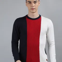 TIM PARIS Colourblocked Cotton Pullover Sweater-image-37