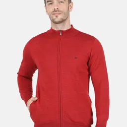 Monte Carlo Men Red Front Open Pullover Sweater-picture-1