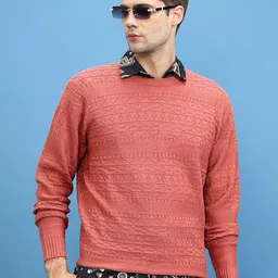 HIGHLANDER Self Design Acrylic Pullover Sweater-image-82