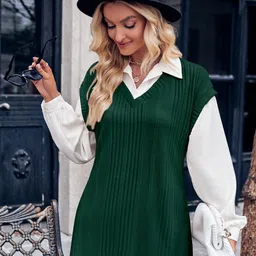 StyleCast Striped V-Neck Longline Sweater Vest-picture-35