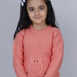 JoE Hazel Girls Cable Knit Self Design Pullover Sweater-image-29