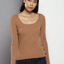 Calvin Klein Ribbed Scoop Neck Pullover Sweater-picture-23