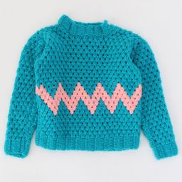 Woonie Unisex Kids Green & Peach-Coloured Pullover-picture-21