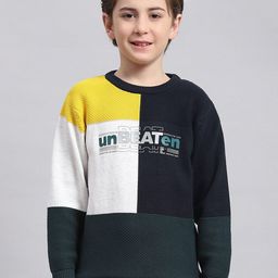 Monte Carlo Boys Colourblocked Pure Cotton Pullover Sweaters-41