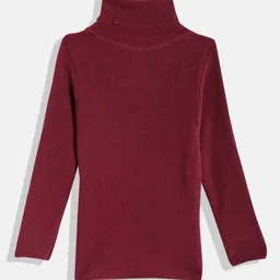 RVK Kids Ribbed Turtle Neck Long Sleeves Acrylic Pullover-image-80