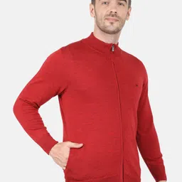 Monte Carlo Men Red Front Open Pullover Sweater image 2