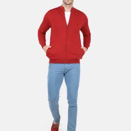 Monte Carlo Men Red Front Open Pullover Sweater image 3