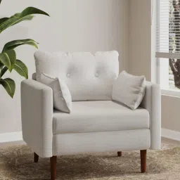 timberly Ariahana Fabric Arm Chair in Ivory Colour-picture-4
