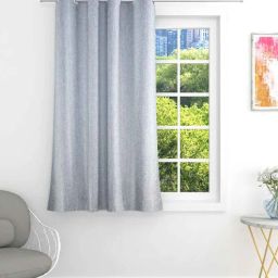 the conversion Grey Premium Jute Solid 5ft Light Filtering Eyelet Window Curtain (1 Pc)-picture-46