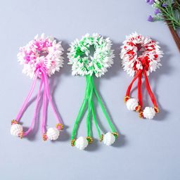 Golden Peacock Women Set Of 3 Multicoloured Ponytail Holders-18