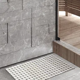 OBSESSIONS White & Cream Self Design 3000 GSM Anti-Slip Shower Mat-picture-17