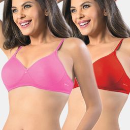 Sonari Pack Of 2 Pink & Red Bra-34