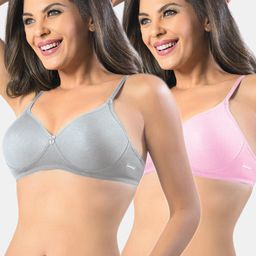 Sonari Pink & Grey Pack of 2 T-Shirt Bra-48