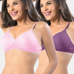 Sonari Pack of 2 Purple & Pink T-shirt Bras-image-84