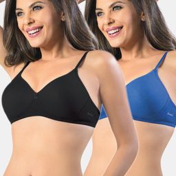 Sonari Black & Blue Women's Regular Bra-image-60