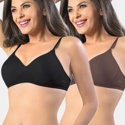 Sonari Black & Brown Women's Regular Bra-image-61