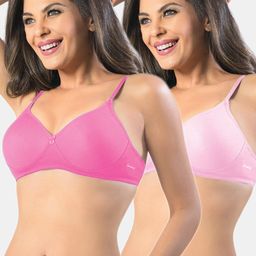 Sonari Fuchsia & Pink Non Padded Non Wired All Day Comfort Super Support Bra-14