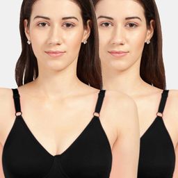 Sonari Black Set Of 2 Non Padded Seamless T-Shirt Bra-17