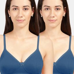 Sonari Pack Of 2 Blue T-Shirt Bras - Wireless Non-Padded-image-27