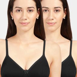 Sonari Black  Pack Of 2 Solid Non-Padded Tip-Shaper Bra  summerblackblack34C-image-34