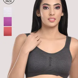 StyFun Women Black and Grey and Red and Purple Bra-picture-17