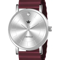 CRESTELLO Men Brass Dial & Bracelet Style Straps Analogue Function Watch CR-WHT028SLC-WYN-41