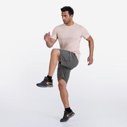Short Sleeved Crew Neck Men's T-Shirt Essential 500 - Light Medium Pink-image-94