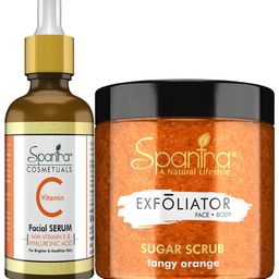 Spantra Pack of 2 Sugar Tangy Orange Scrub & Vitamin C Facial Serum-9