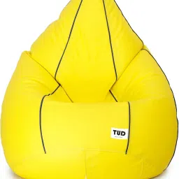 XXL Classic Yellow With Navy Blue Piping Teardrop Bean Bag With Bean Filling-58