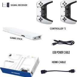 PTCMart M15 Hdmi HD Tv Game Stick 64G 4k With 2.4g Dual Wireless Controllers 64 GB with Mario, Crash, GTA, Zelda, Sonic, Tekken3, Street Fighter-15