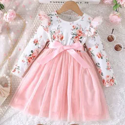 BAESD Girls Floral Printed Round Neck Fit and Flare Dress-picture-11