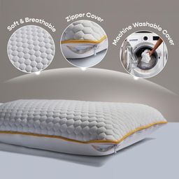 SleepyCat Orthopaedic Memory Foam Pillow for Better Shoulder and Neck Support, 1 Piece (Standard Size, 25x16 inches, White, Bamboo Fabric) image 5
